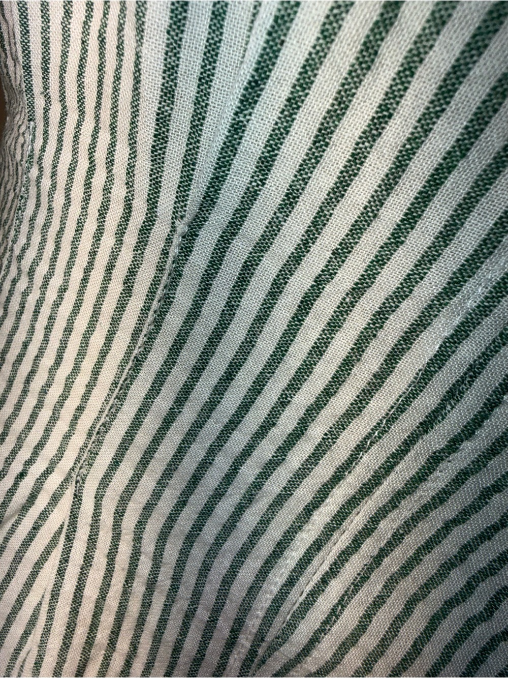 Max Studio Mint Green and White Striped V-Neck Blouse - Picture 3 of 5
